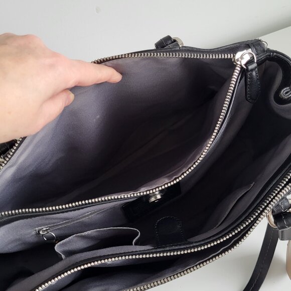 Coach Black Peyton Leather Jordan Satchel Tote I Authentic - Picture 15 of 17